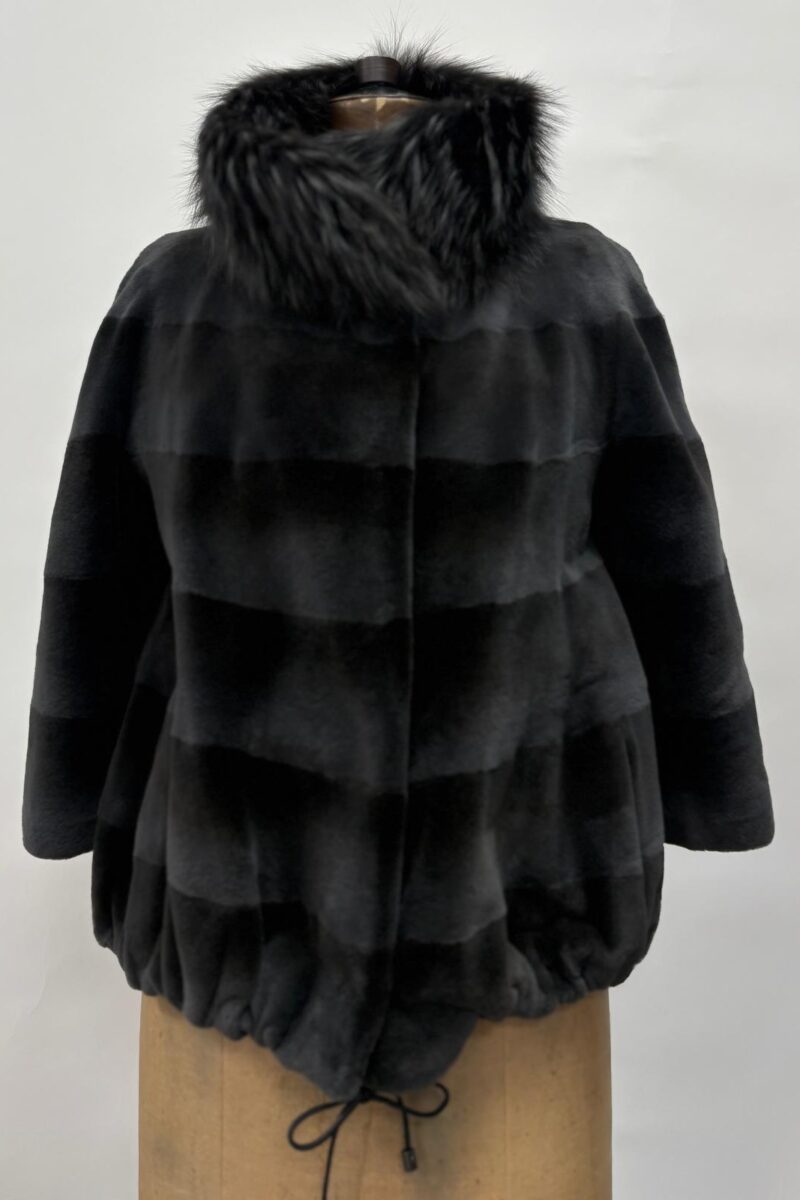 Sheared Mink Jacket with Fox Collar